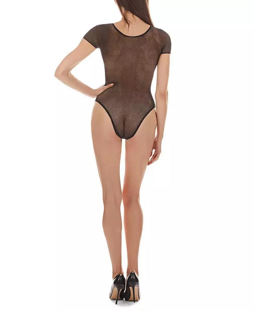 Memoi Women's Paradise Floral Short Sleeve Seamless Lingerie Bodysuit 2