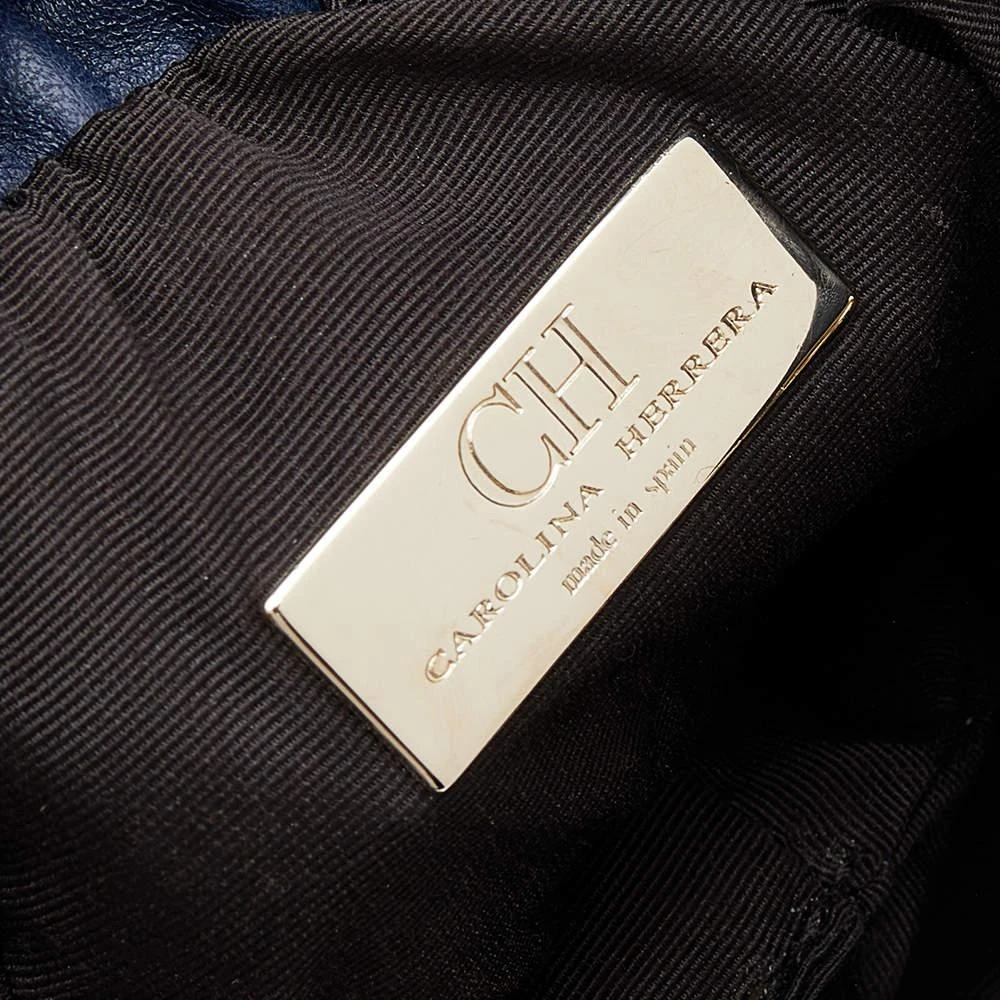 Carolina Herrera Carolina Herrera Blue Quilted Leather Bucket Bag 8