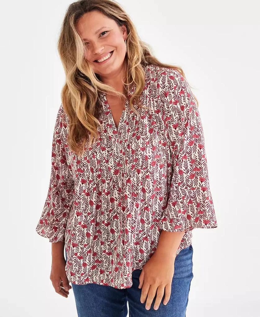 Style & Co Plus Size 3/4-Sleeve Pintuck Top, Created for Macy's 1