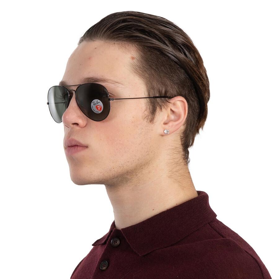 Ray-Ban Aviator Classic Polarized Green Unisex Sunglasses RB3025 002/58 62