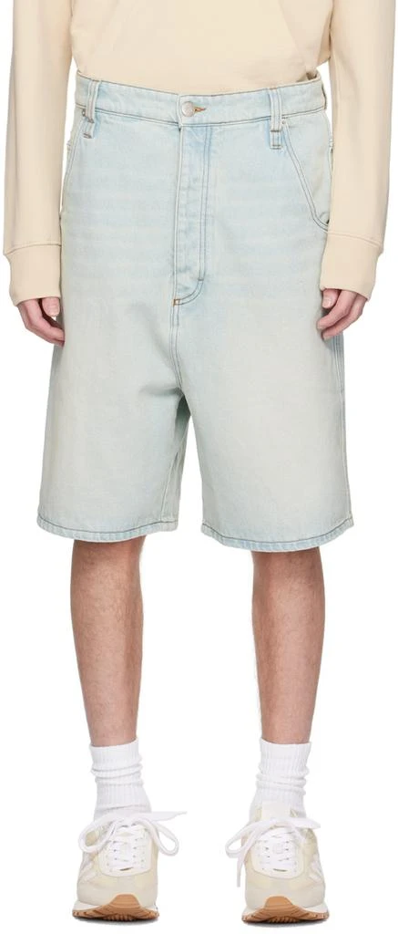 AMI Paris Blue Alex Fit Denim Shorts 1