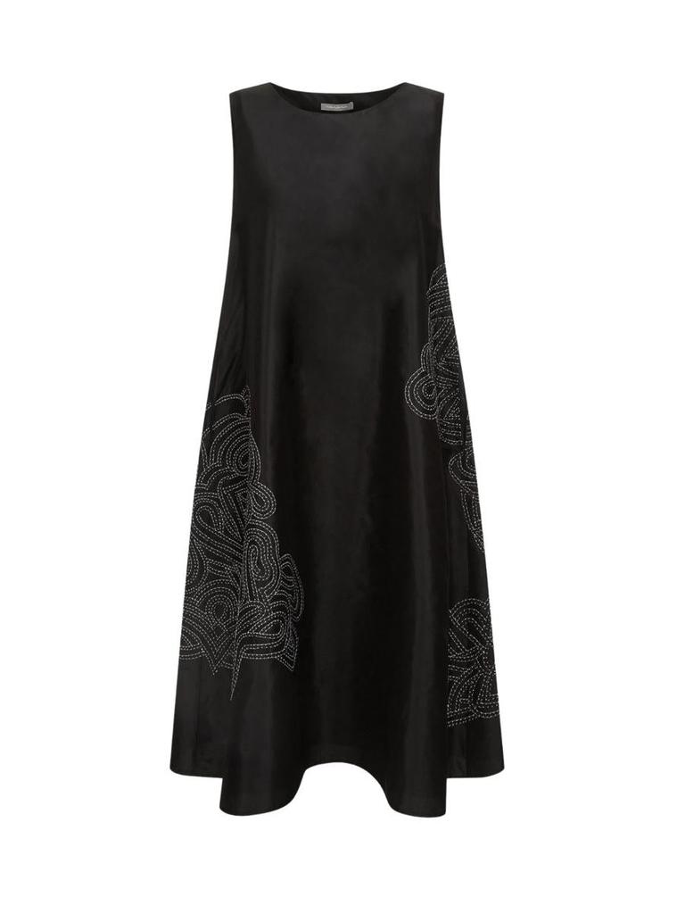 Varana Varana Silk Dress W/Rabari Embroidery Clothing