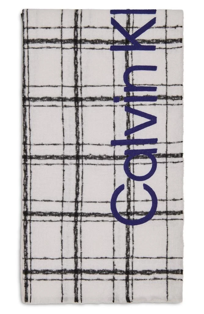 Calvin Klein Grid Weave Blanket Scarf 2