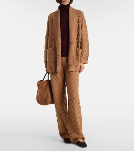 Max Mara Mirca waffle-knit camel hair cardigan 2
