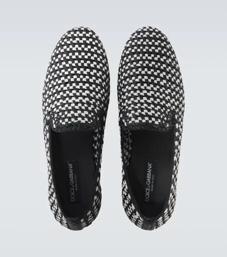 Dolce 
Gabbana Woven leather slip-on shoes 4