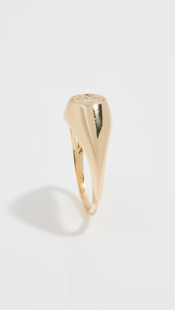 Suzanne Kalan 14k Mixed Diamond Circle Signet Ring 4