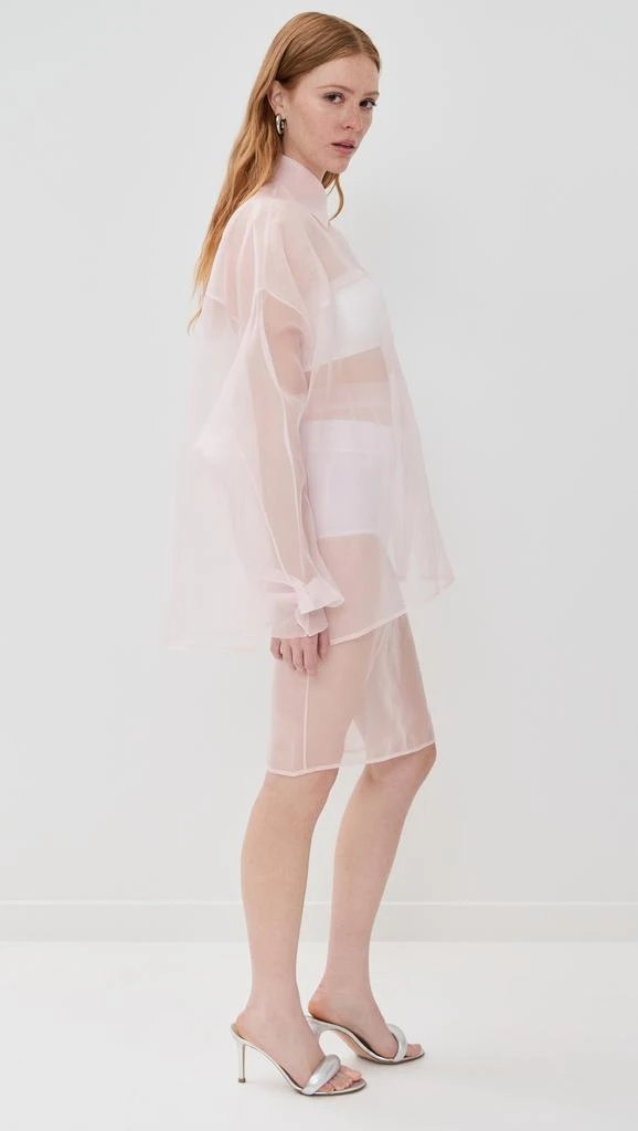 LaQuan Smith Oversized Silk Blouse 4