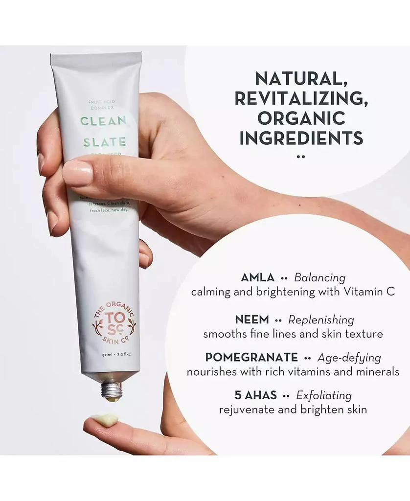 The Organic Skin Co. Facial Wash | Clean Slate by | Face Wash for Women and Men | Face Care | Exfoliating Face Wash with AHA | Gentle Face Cleanser for Acne Treatment | Natural Face Wash and Face Exfoliator | 3 Fl Oz 6