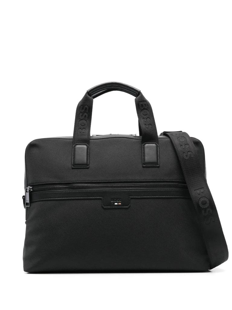 Hugo Boss Men's Ray Top Handle Document Case, Black