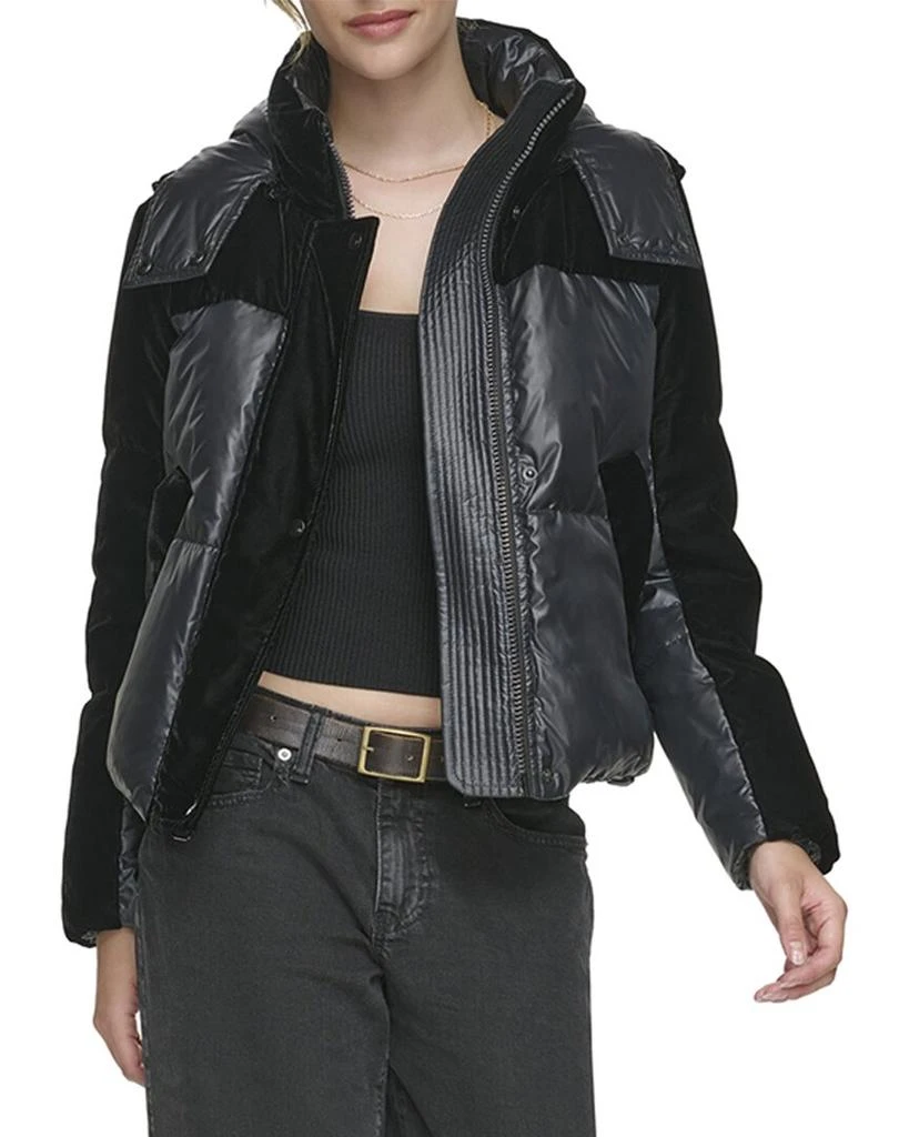 Marc New York by Andrew Marc Marc New York Vega Lacquer & Velvet Mixed Short Down Jacket 3