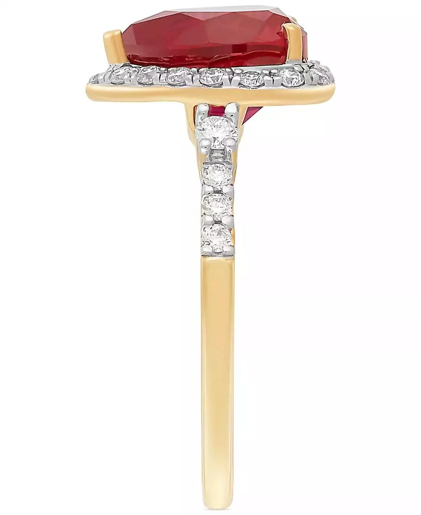 Grown With Love Lab Grown Ruby (5-1/3 ct. t.w.) & Lab Grown Diamond (1/3 ct. t.w.) Heart Halo Ring in 14k Gold 4