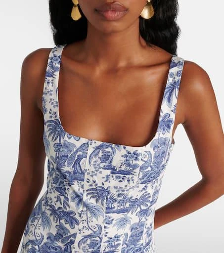 Staud Wells printed cotton poplin midi dress 4