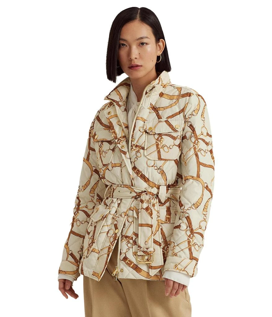 Lauren Ralph Lauren Belting-Print Diamond-Quilted Down Coat 1