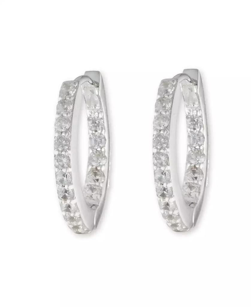 Ralph Lauren Sterling Silver and Cubic Zirconia Huggie Hoop Earring 2
