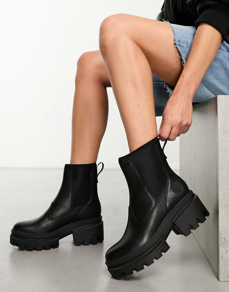 Timberland Timberland everleigh chelsea boots in black full grain leather 1