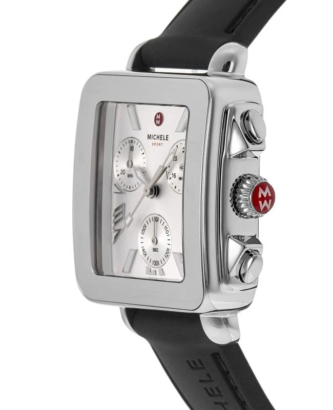 Michele Michele Deco Sport Quartz Chronograph Silver Dial Black Silicone Strap Women's Watch MWW06K000071 3