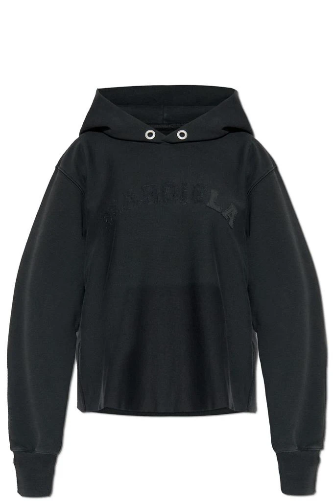 MAISON MARGIELA Maison Margiela Long Sleeve Logo Appliqué Hoodie from Cettire