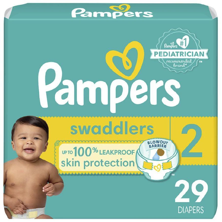 Pampers Swaddlers Ultra Absorbent and Soft Disposable Baby Diapers No scent, Size 2 (12-18 lbs)