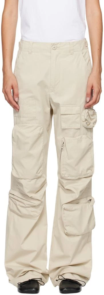 MM6 Off-White Cotton Cargo Pants 1