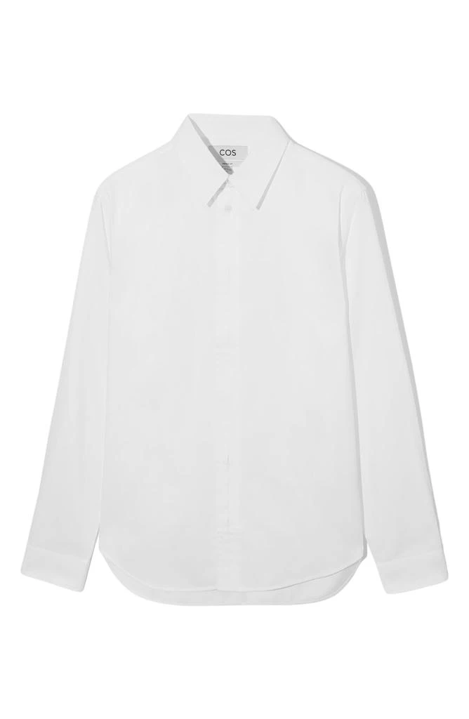 COS Regular Fit Pleated Placket Solid Button-Up Shirt 4