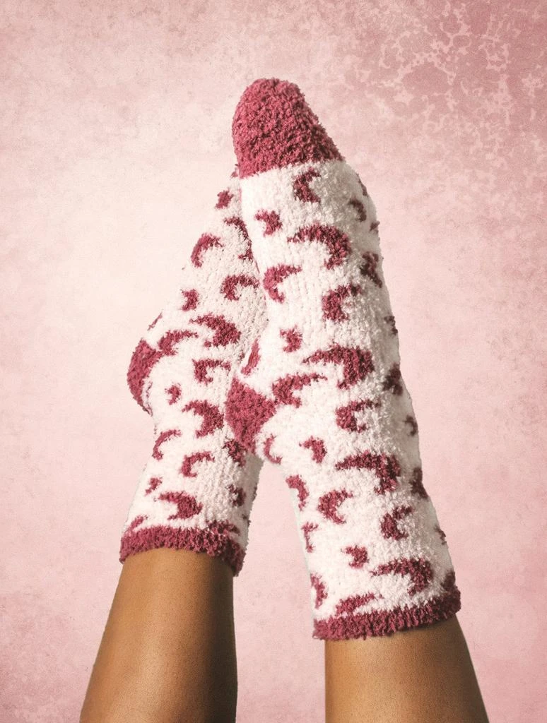 MinxNY Aromasoles Essential Oil Infused Warm Cozy Slipper Socks, 3 Pack, Rose 2