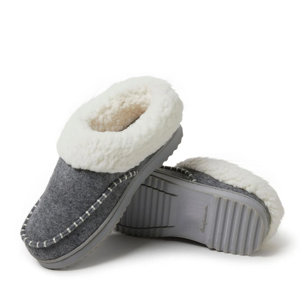 Dear Foams Women's Nyla Felted Plaid Moccasin Toe Clog Slipper 1