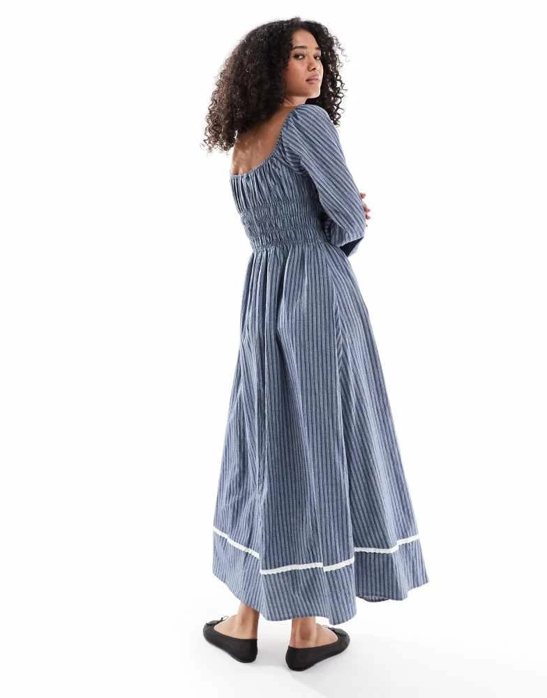chinese dress ladies Green Gingham Milkmaid Maxi Dress