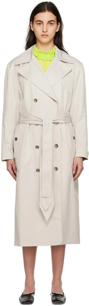 TheOpen Product Beige Stud Belt Trench Coat 1