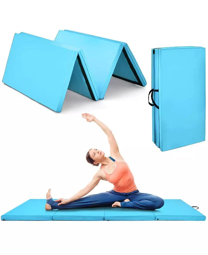 HONGGE 4-Panel Folding Gym Mat – Non-Slip, Portable, Durable for Home Gym, Yoga, Kids Play 2