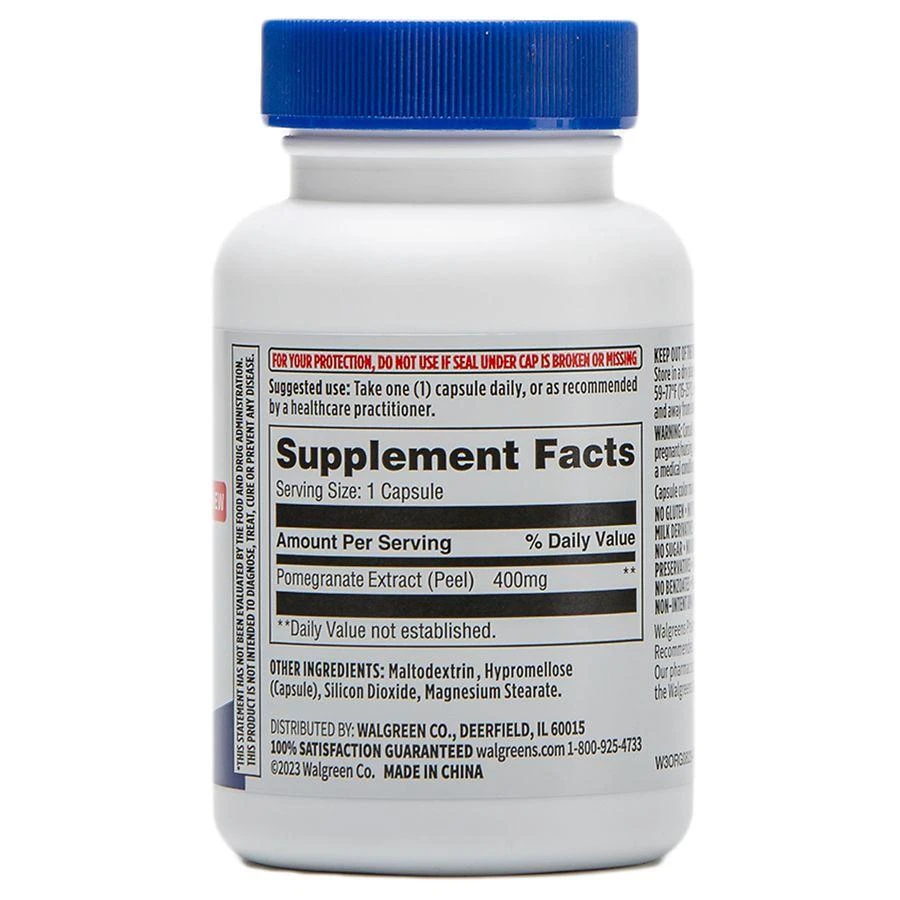 Walgreens Free & Pure Pomegranate Supplement 400mg Capsules for Antioxidant Support (30 days) 3