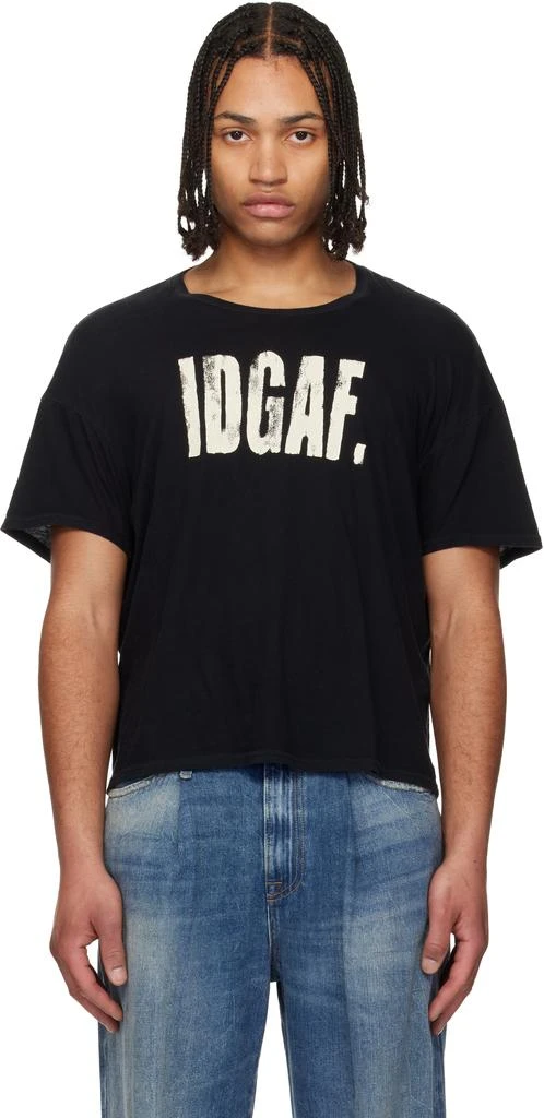 R13 Black 'I Don't Give A F' Relaxed T-shirt