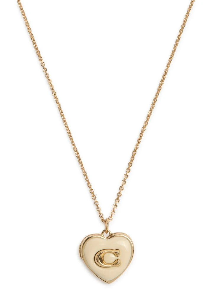 Coach Heart logo locket necklace 1