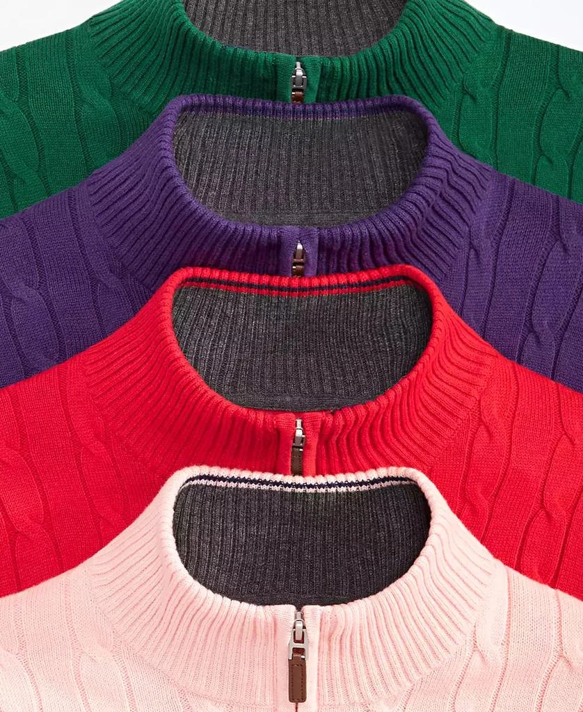 Club Room Men's Cable Knit Quarter-Zip Cotton Sweater, Created for Macy's 2