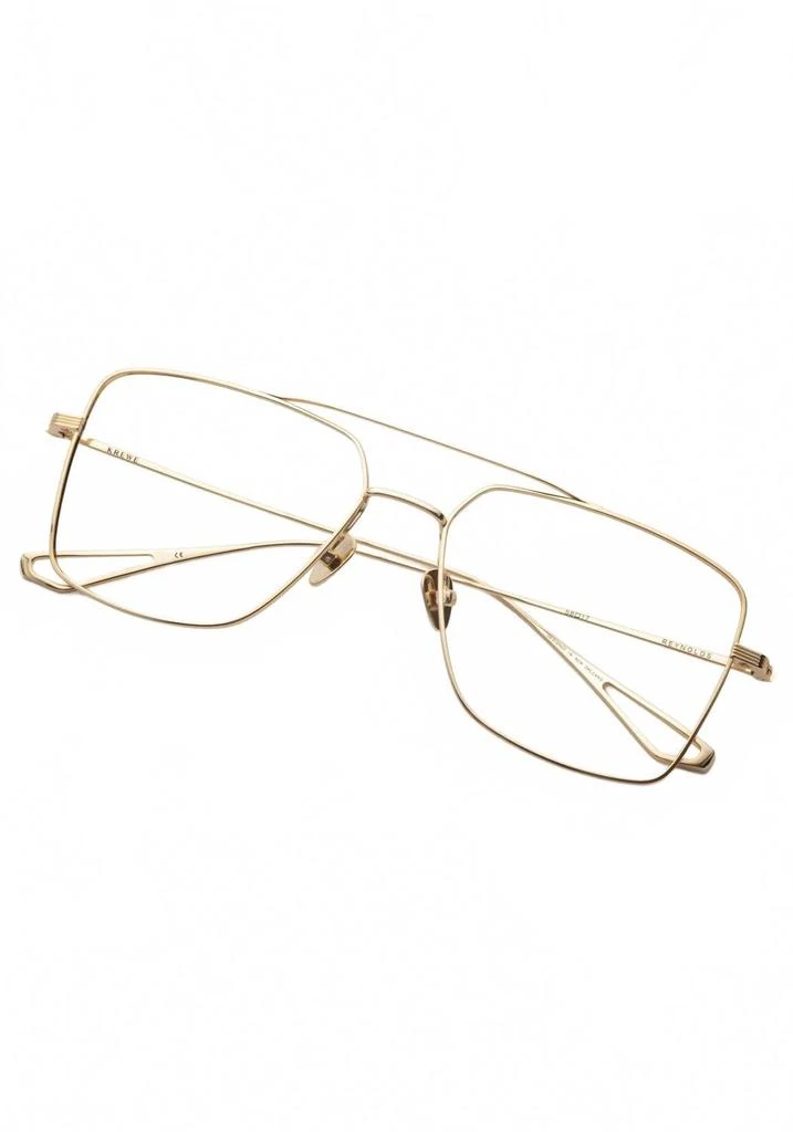 Krewe Unisex Reynolds Aviator Eyeglasses In 12K Titanium Gold 3