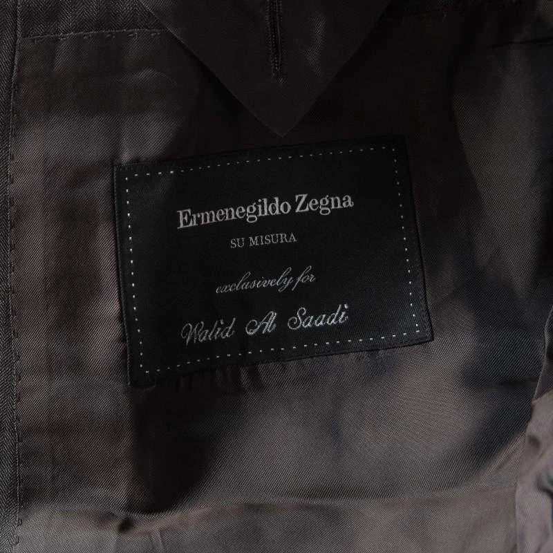 Zegna Ermenegildo Zegna Brown Self Striped Micronsphere Wool Custom Made Blazer XL 5