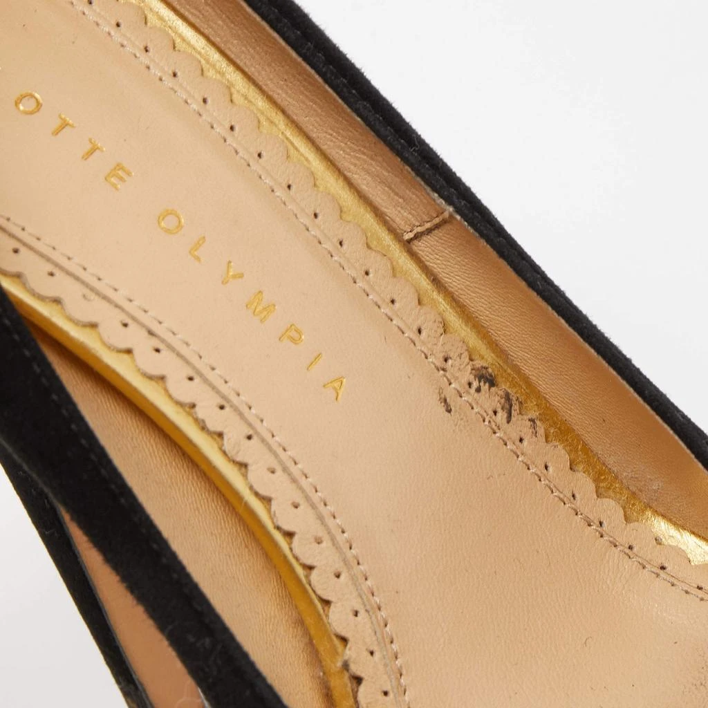 Charlotte Olympia Charlotte Olympia Black Suede Dolly Platform Pumps Size 37.5 7