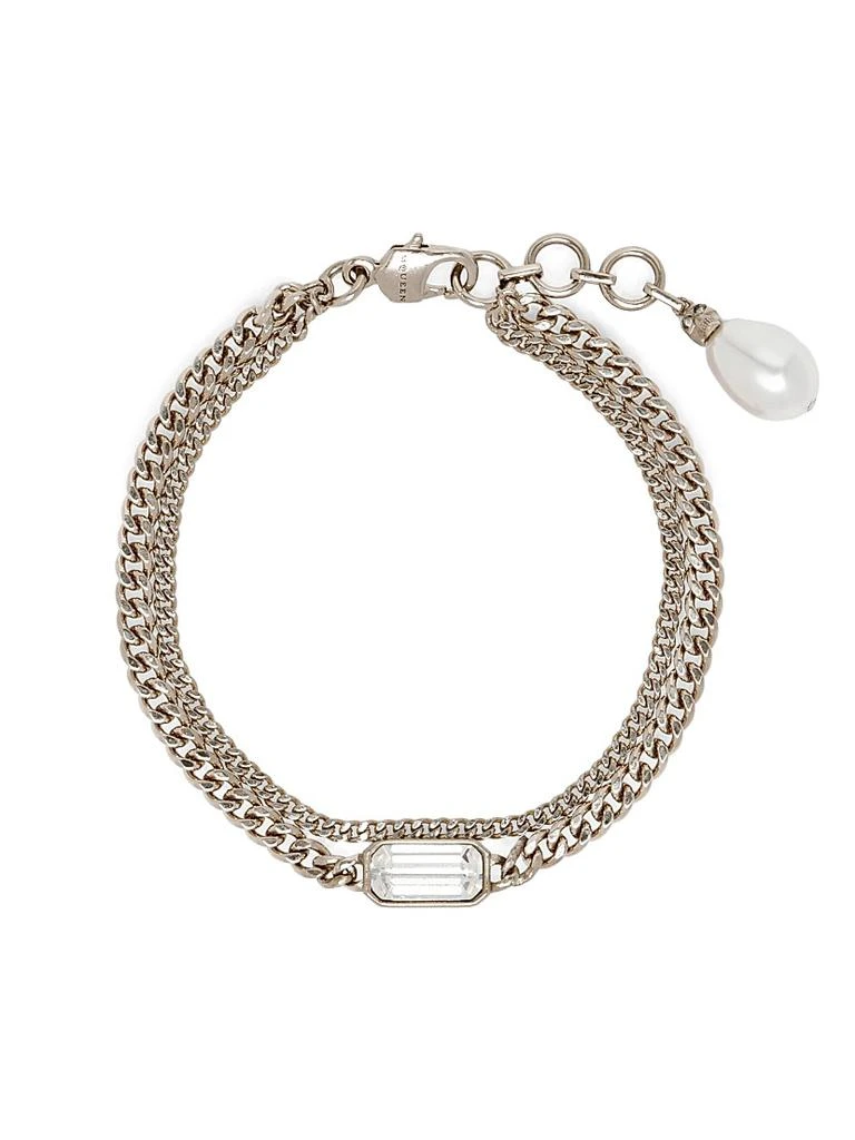 McQueen Crystal 
Imitation Pearl Chain Bracelet