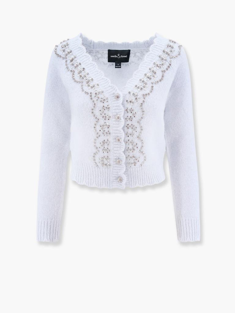Needle & Thread Alpaca and wool cardigan with rhinestones