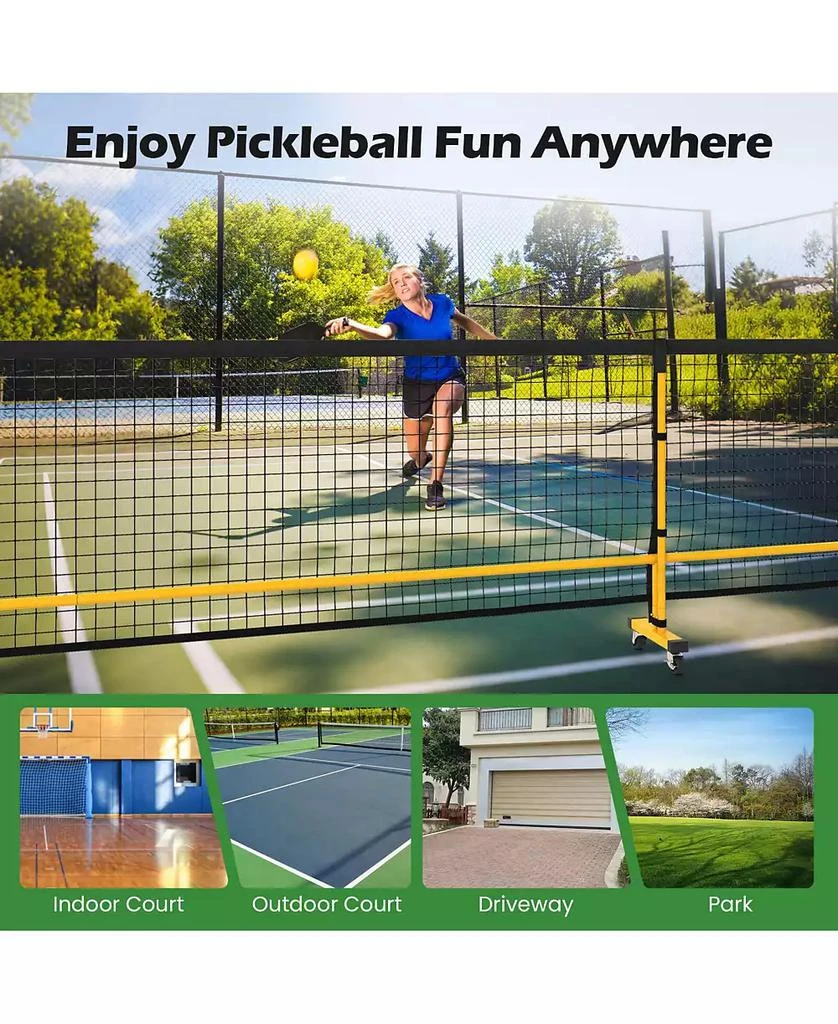 Costway Portable Pickleball Net 22 FT Regulation Size Pickle Ball Net System for Outdoor 10