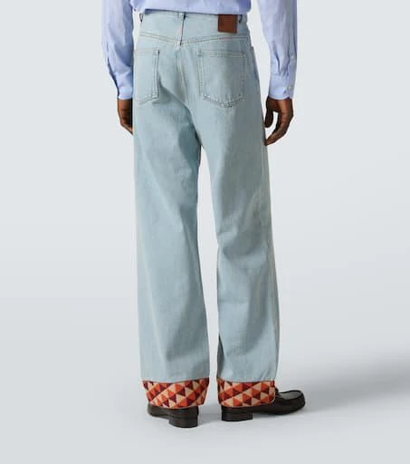 Valentino Jacquard-trimmed wide-leg jeans 4