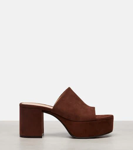 Gianvito Rossi Suede platform mules 4