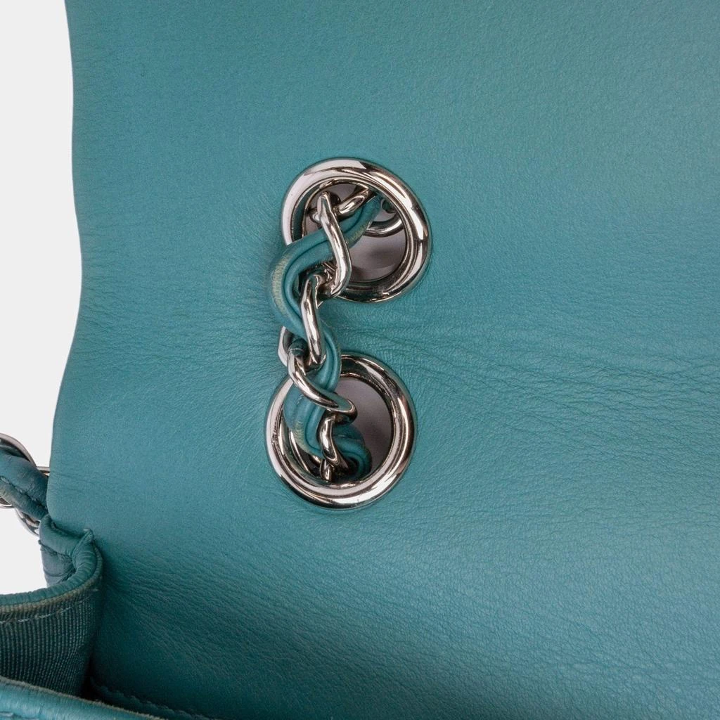 Chanel Chanel Turquoise Crumpled Calfskin Medium Full Flap Bag 8