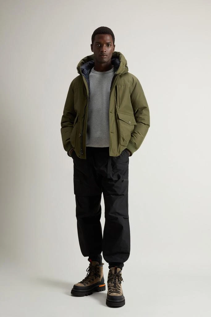 Woolrich Ramar Cloth Bomber Jacket with Hood - Men - Green 2