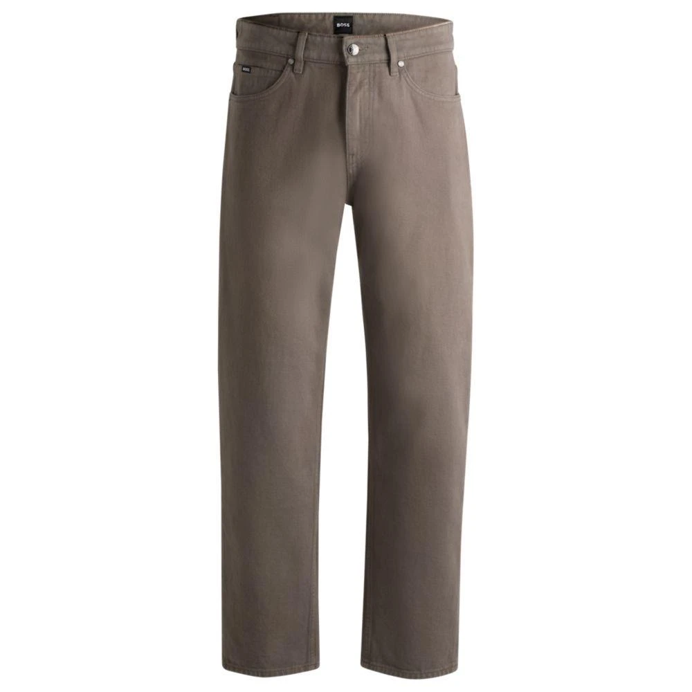 Hugo Boss Baggy-fit jeans in beige Italian denim 1