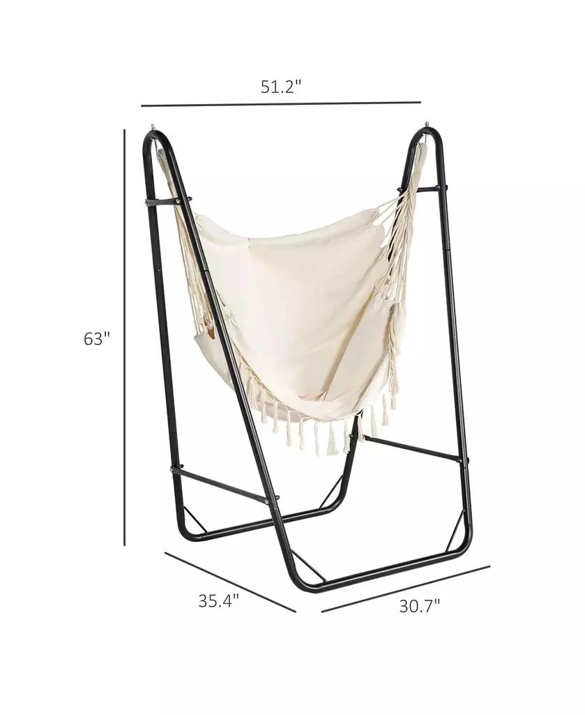 Flynama Outsunny Freestanding Hammock Chair with Stand Storage Pocket 3
