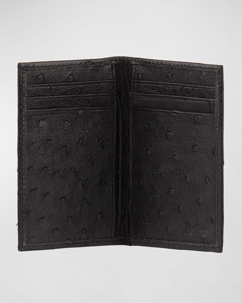 Abas Ostrich Bi-Fold Card Case