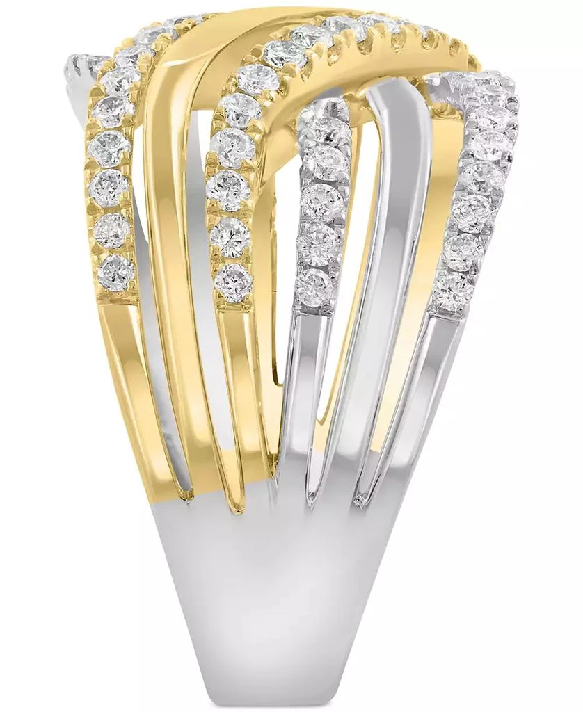 Effy EFFY® Diamond Multi-Row Crossover Statement Ring (5/8 ct. t.w.) in 14k White 
Yellow Gold 3
