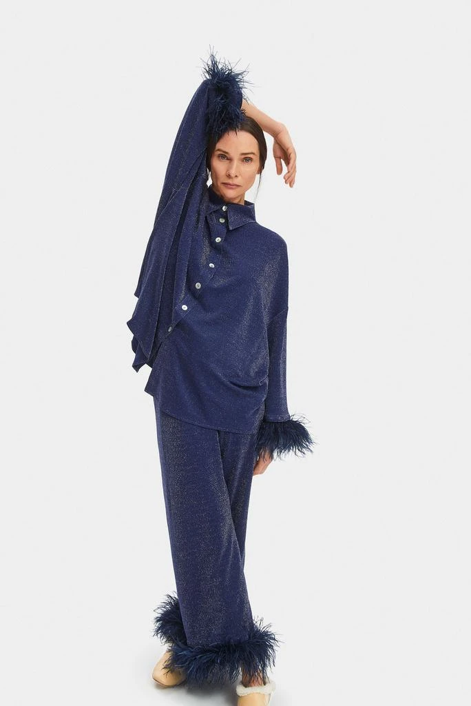 Sleeper Cosmos Oversized Lurex Pajamas Set in Navy 5
