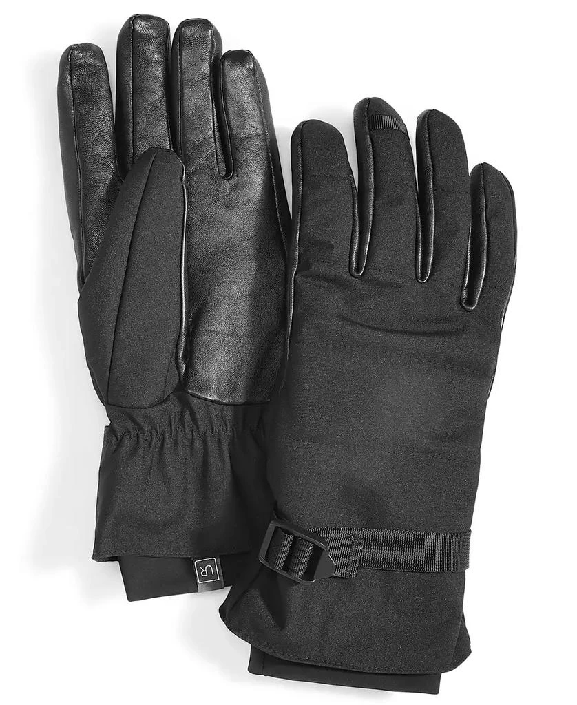UR Gloves Men's Waterproof Belted Puffer Gloves with Faux-Fur Lining 1