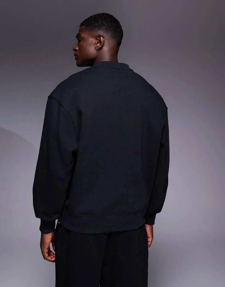 ASOS ASOS DESIGN premium heavyweight oversized sweatshirt in 400gsm black 3
